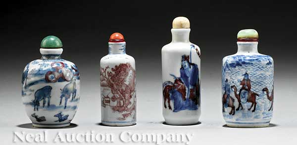 A Group of Four Antique Chinese Red