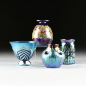 A GROUP OF FOUR ART GLASS BOWL