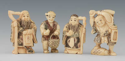 A Group of Four Carved Ivory