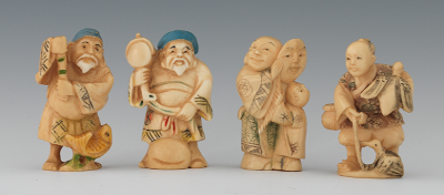 A Group of Four Carved Ivory