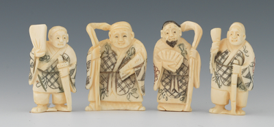 A Group of Four Carved Ivory