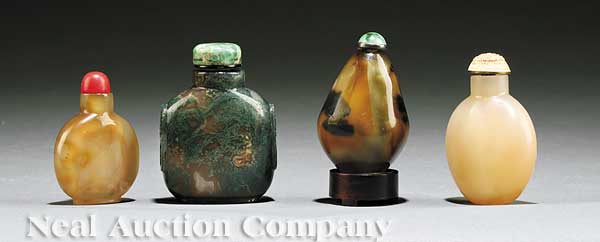 A Group of Four Chinese Agate and