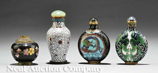 A Group of Four Chinese Cloisonné