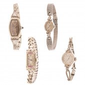 A GROUP OF FOUR COCKTAIL WATCH