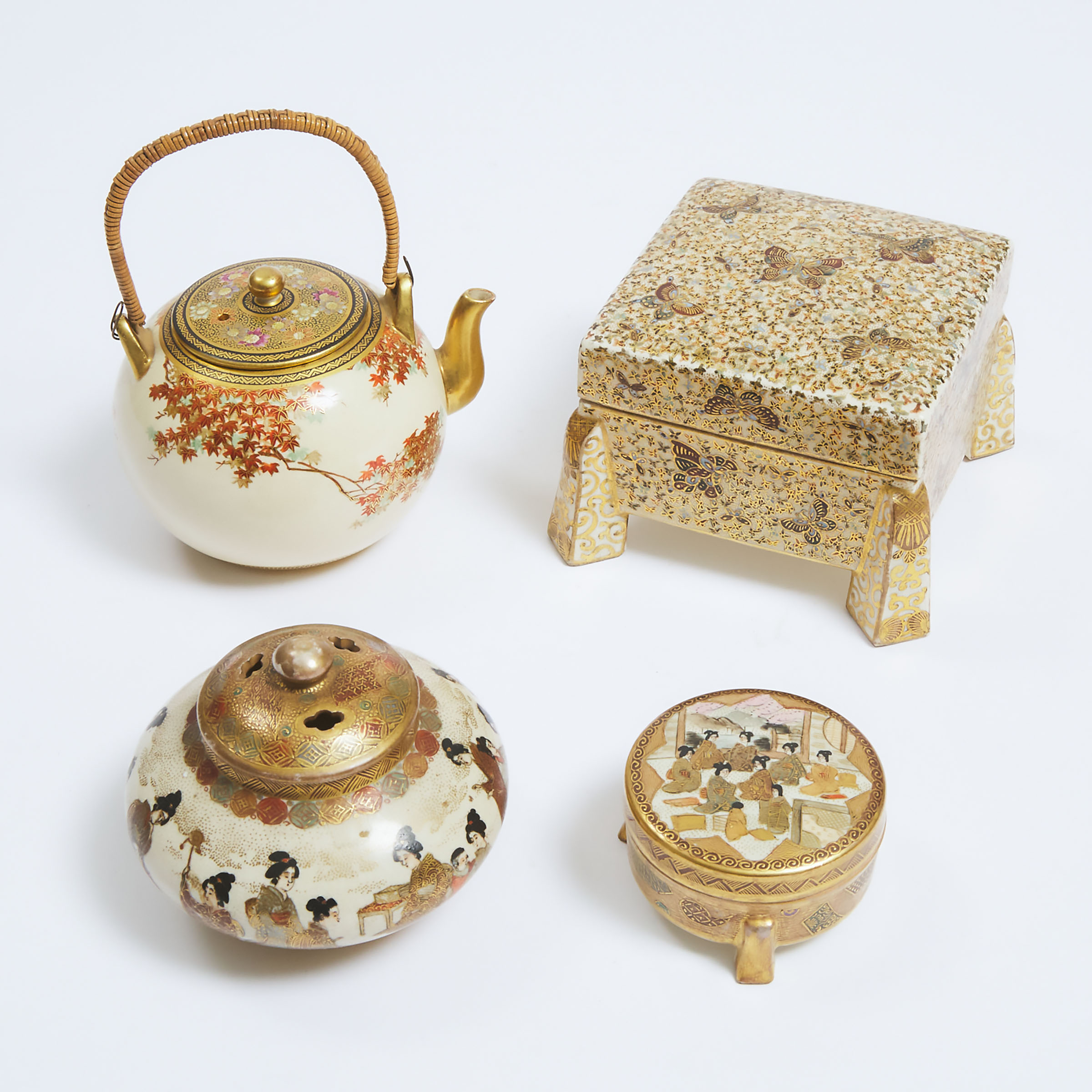 A Group of Four Fine Satsuma Wares,