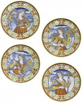 A group of four Italian maioli