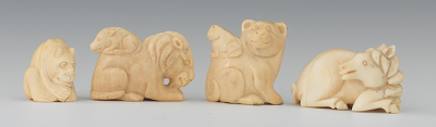 A Group of Four Ivory Netsuke