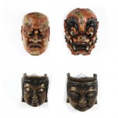 A GROUP OF FOUR JAPANESE MASKS