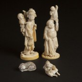 A Group of Four Japanese Ivory