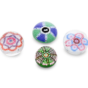 A Group of Four Paperweights Late