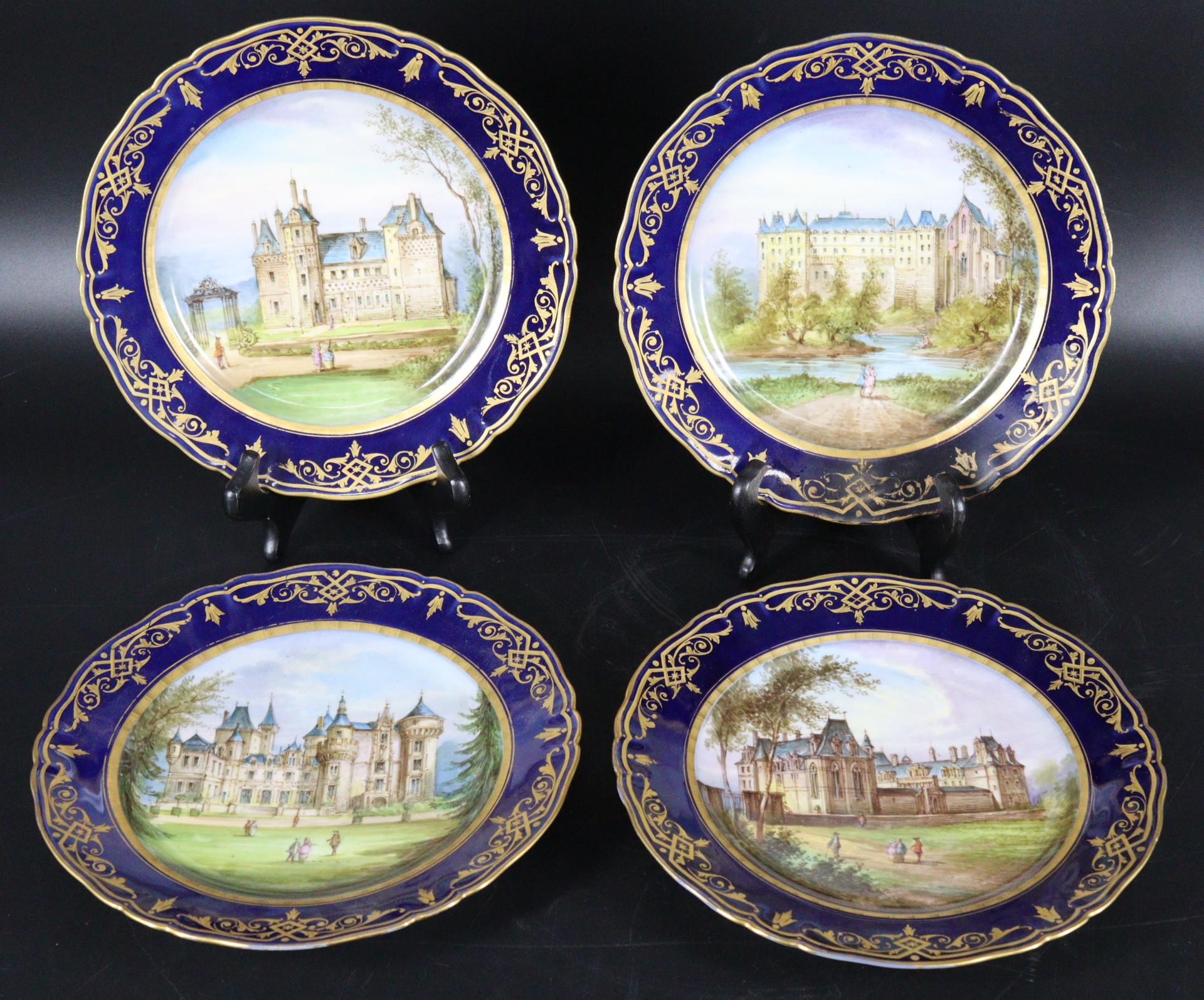 A GROUP OF FOUR SEVRES CHATEAU