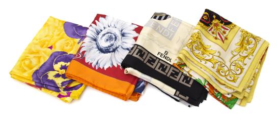 A Group of Four Silk Scarves