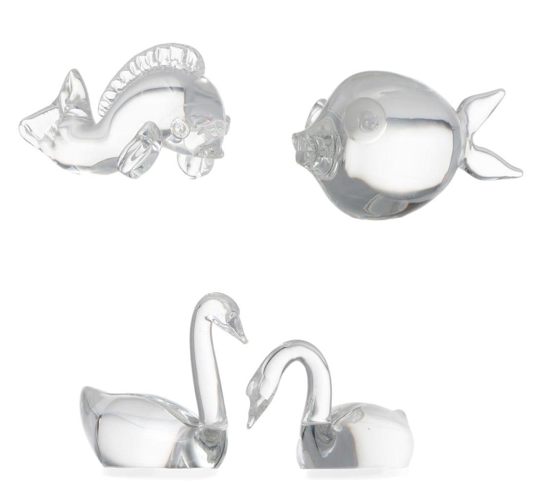 A GROUP OF FOUR STEUBEN GLASS