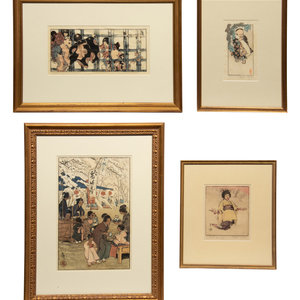 A Group of Four Woodcuts by Helen