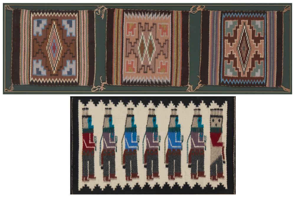 A GROUP OF FRAMED NAVAJO