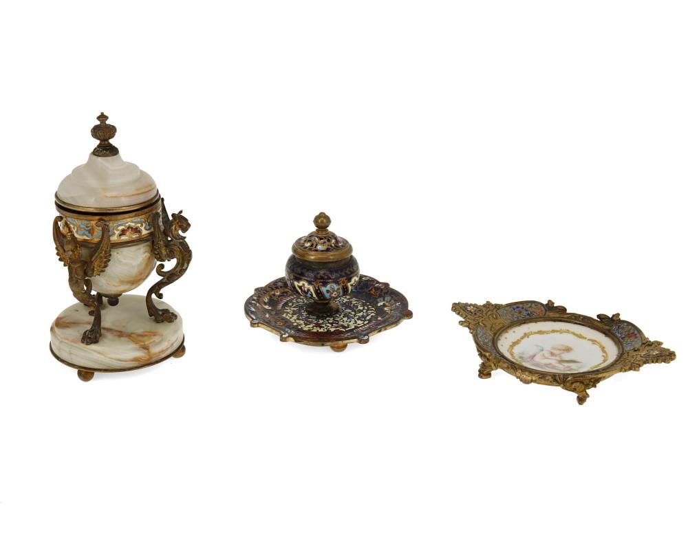 A GROUP OF FRENCH CHAMPLEVé DESK