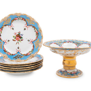 A Group of French Porcelain Dessert