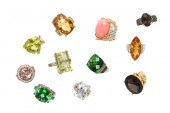 A GROUP OF GEMSTONE AND STERLI