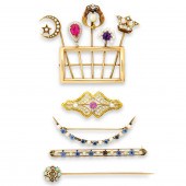 A GROUP OF GEMSTONE AND GOLD B