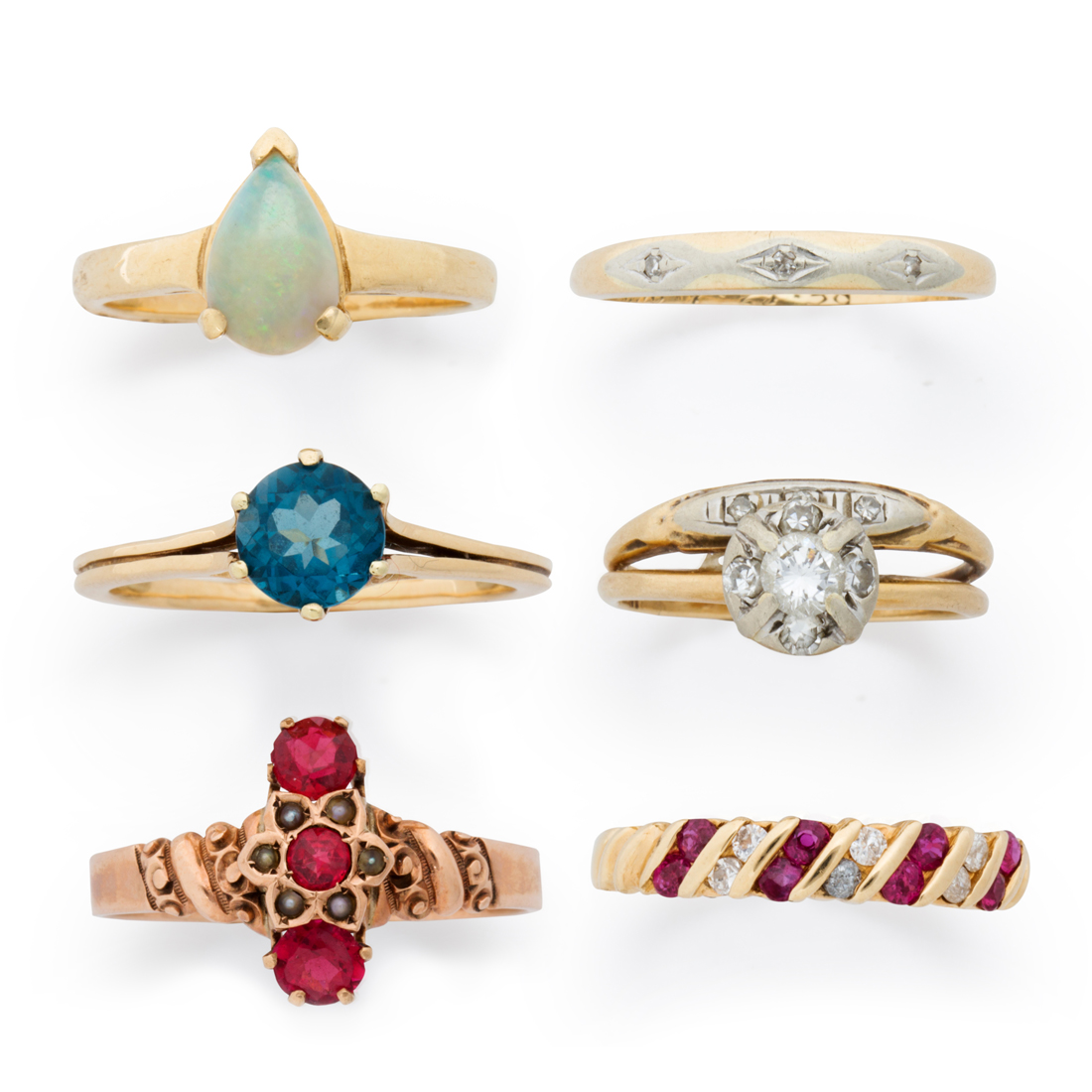 A GROUP OF GEMSTONE AND GOLD