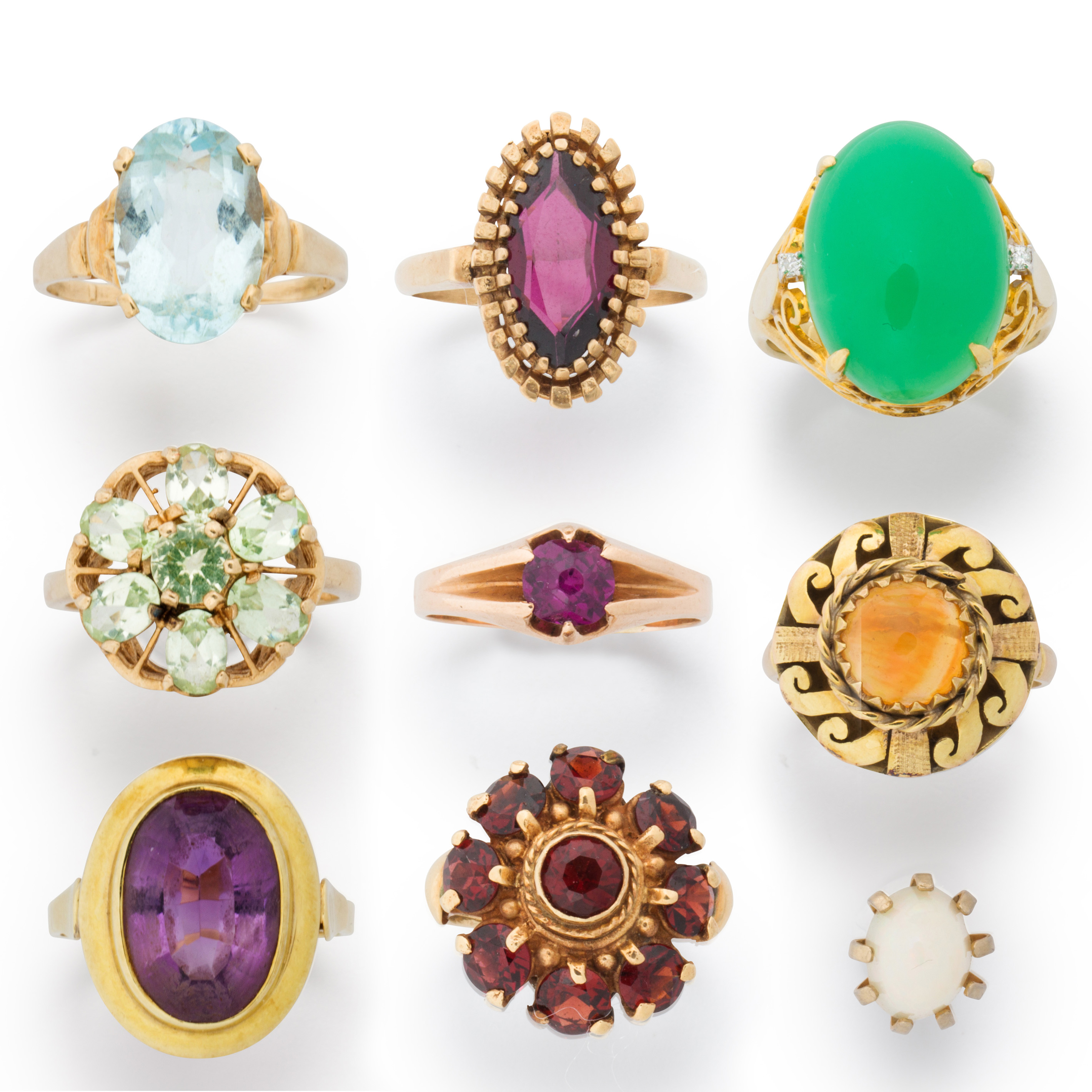 A GROUP OF GEMSTONE AND GOLD