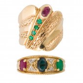 A GROUP OF GEMSTONE AND GOLD R