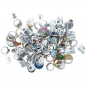 A GROUP OF GEMSTONE AND SILVER