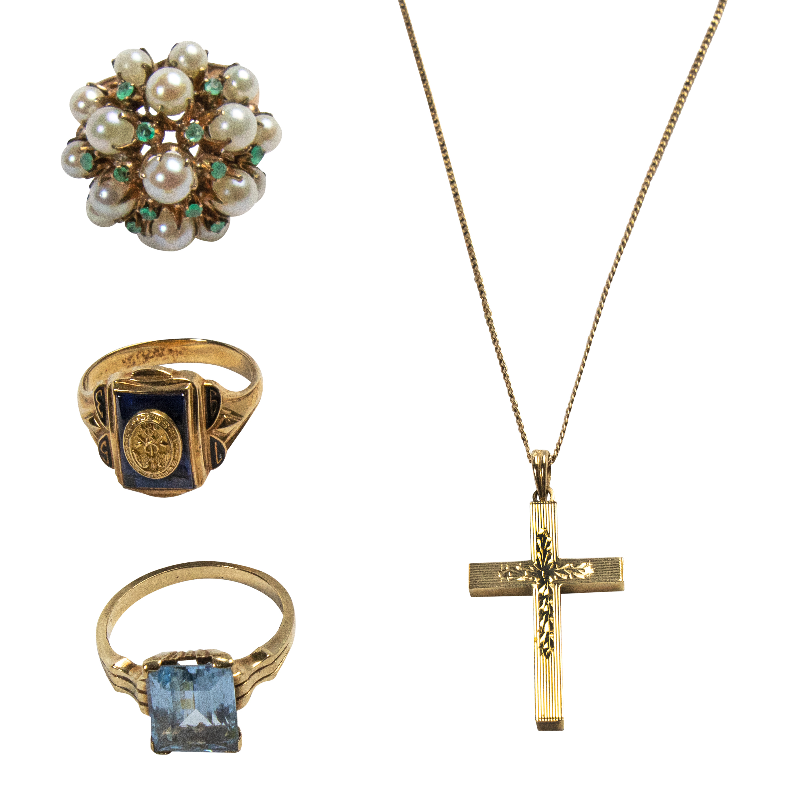 A GROUP OF GEMSTONE AND GOLD