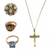 A GROUP OF GEMSTONE AND GOLD J