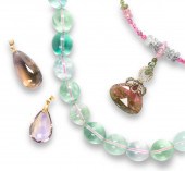 A GROUP OF GEMSTONE BEAD JEWEL