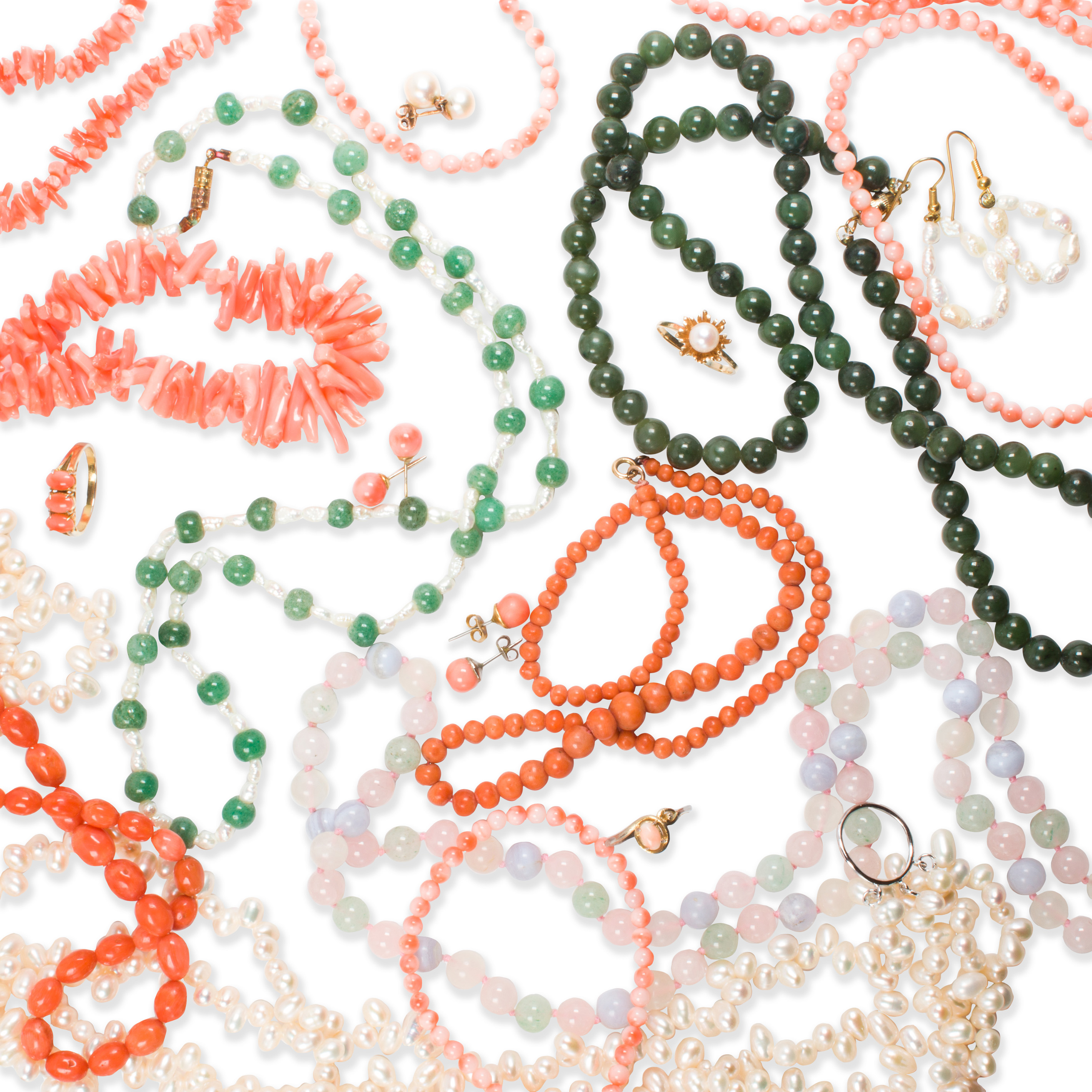 A GROUP OF GEMSTONE JEWELRY A group