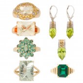 A GROUP OF GEMSTONE JEWELRY A