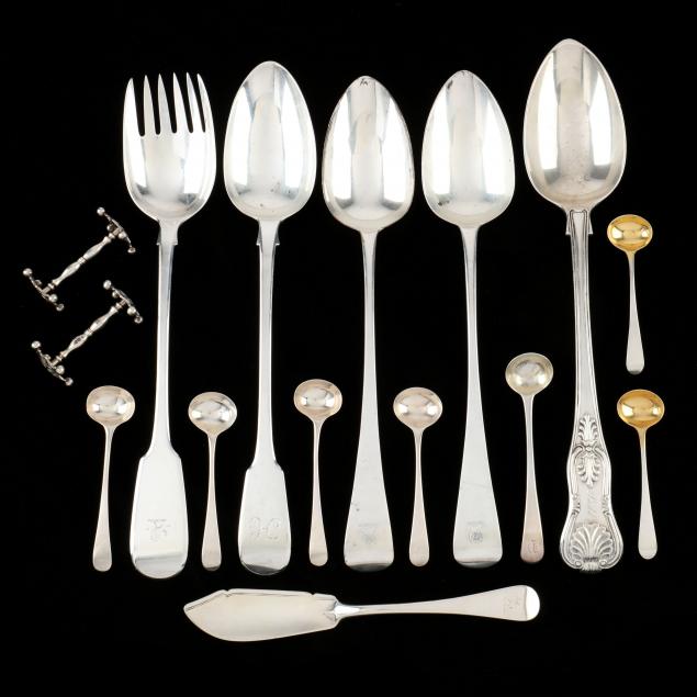 A GROUP OF GEORGIAN SILVER FLATWARE