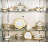 A GROUP OF GILT RIMMED PORCELA