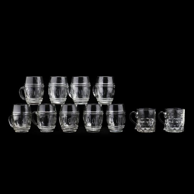 A GROUP OF GLASS PUNCH CUPS (9)
