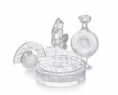 A GROUP OF GLASS VANITY ITEMSA