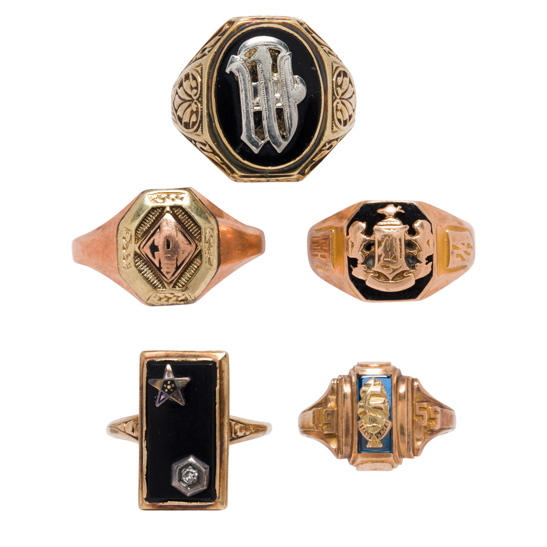 A GROUP OF GOLD CLASS AND MASONIC