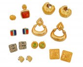A GROUP OF GOLD EARRINGSA grou