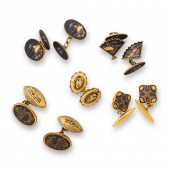 A GROUP OF GOLD-FILLED CUFFLIN