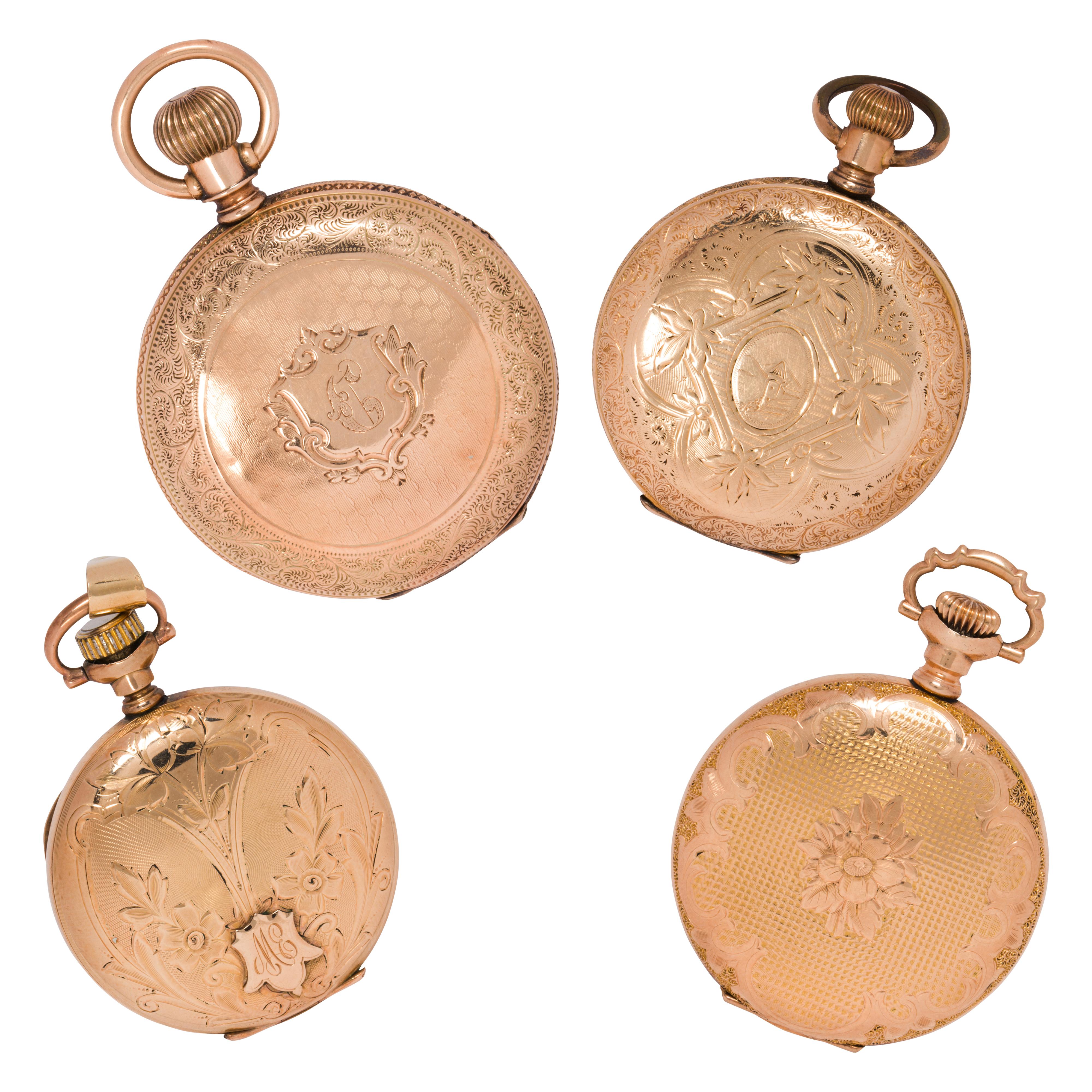 A GROUP OF GOLD-FILLED POCKET