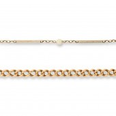 A GROUP OF GOLD FOB LINK CHAIN