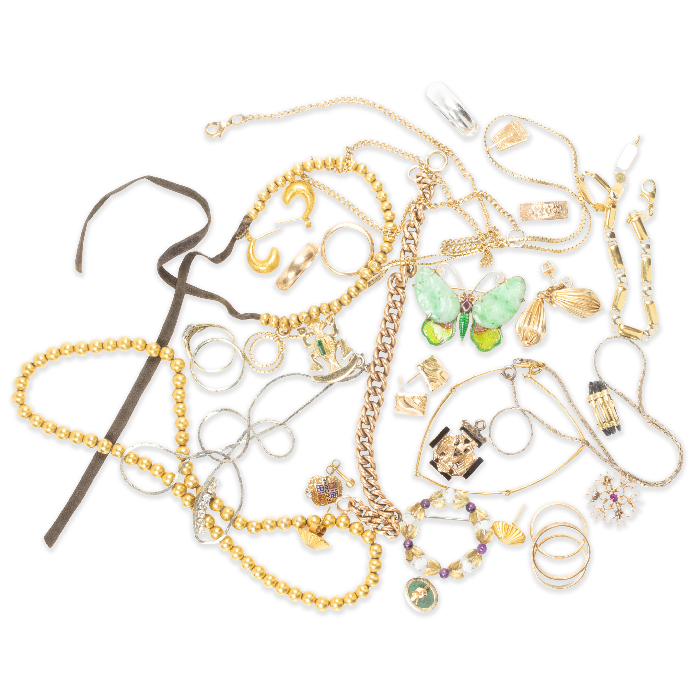 A GROUP OF GOLD JEWELRY A group