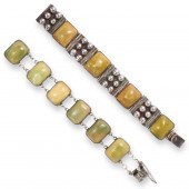 A GROUP OF HARDSTONE BRACELETS
