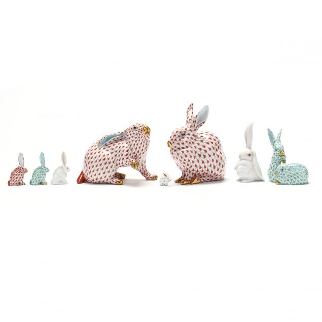 A GROUP OF HEREND RABBITS To