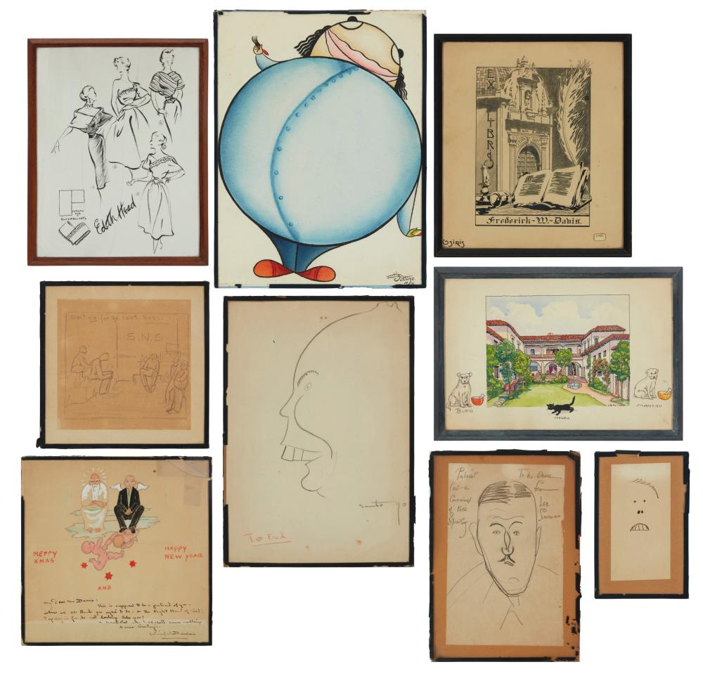 A GROUP OF INSCRIBED ARTWORKS BY