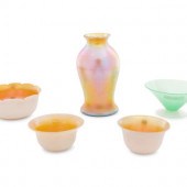 A Group of Iridescent Glass Ar
