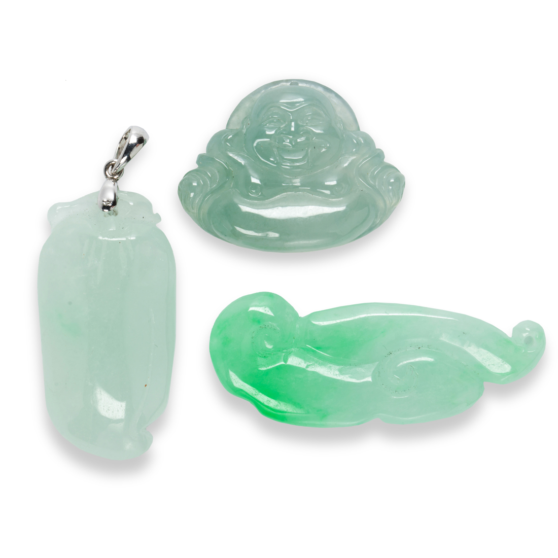 A GROUP OF JADEITE CARVINGS A group