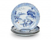 A GROUP OF JAPANESE BLUE AND W