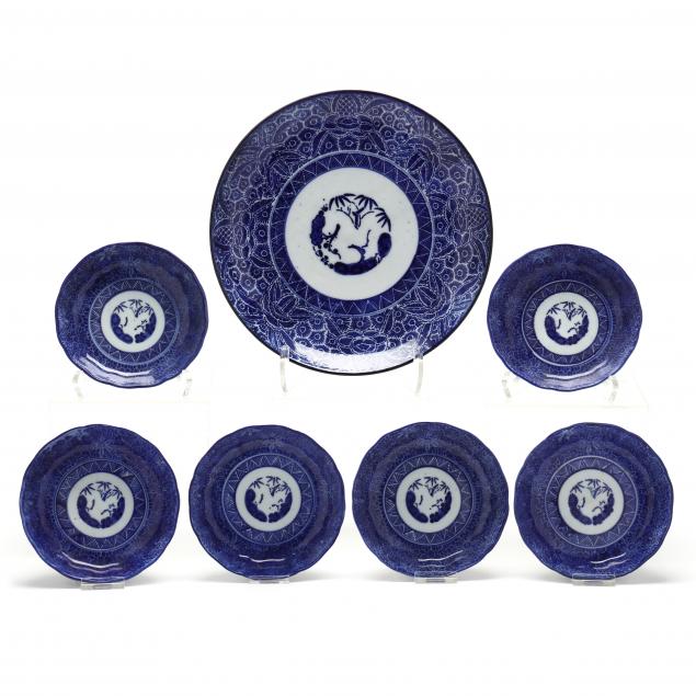 A GROUP OF JAPANESE BLUE AND