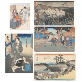 A GROUP OF JAPANESE WOODBLOCK